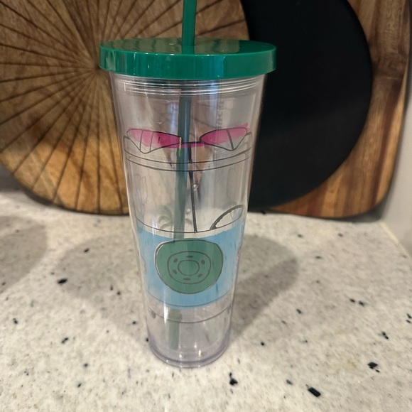 Starbucks VW Surfer Bus Acrylic Venti Cold Cup Tumbler 24 oz 2014 - Picture 1 of 8